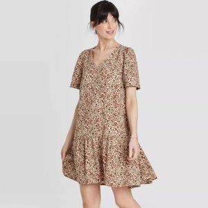 A New Day - Short Sleeve Ruffle Hem Dress